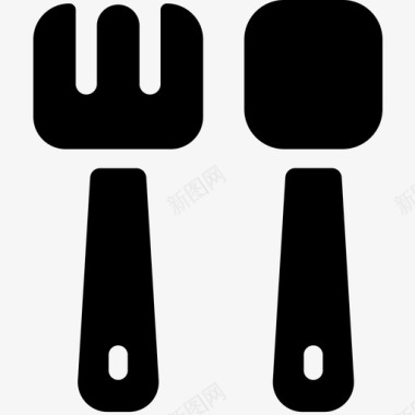 叉子勺餐具吃图标
