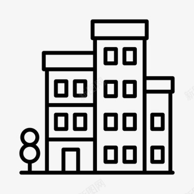 建筑物城市家庭图标