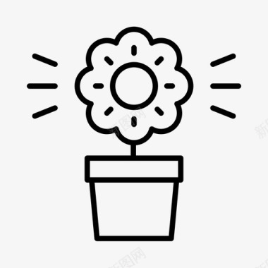 花盆花植物图标