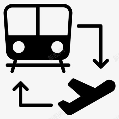 铁路飞机交换运输旅行图标