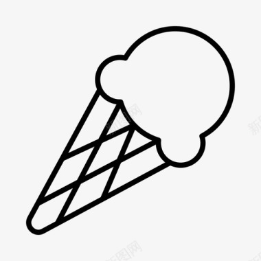 冰淇淋筒甜点快餐图标