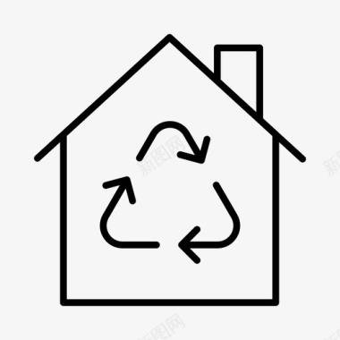 房屋回收回收再生图标