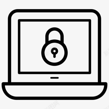 web锁笔记本电脑安全安全概念图标