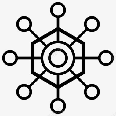 区块链技术区块链网络分布式网络图标