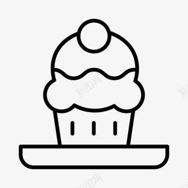 纸杯蛋糕甜点欧洲图标