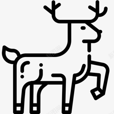 驯鹿羚羊圣诞节图标