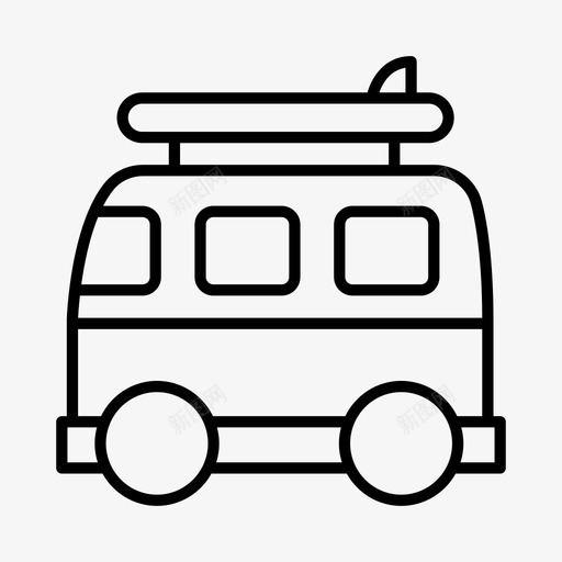 面包车探险海滩svg_新图网 https://ixintu.com 面包车 探险 海滩 康比 户外 冲浪 之旅