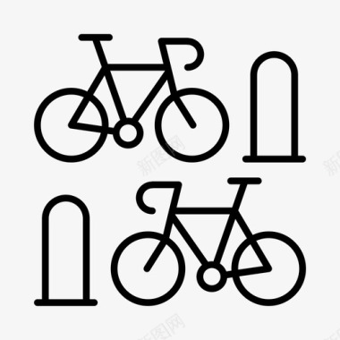 自行车架自行车停车场自行车图标