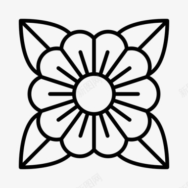 花卉花店花园图标
