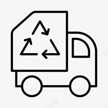 回收卡车绿色能源回收图标