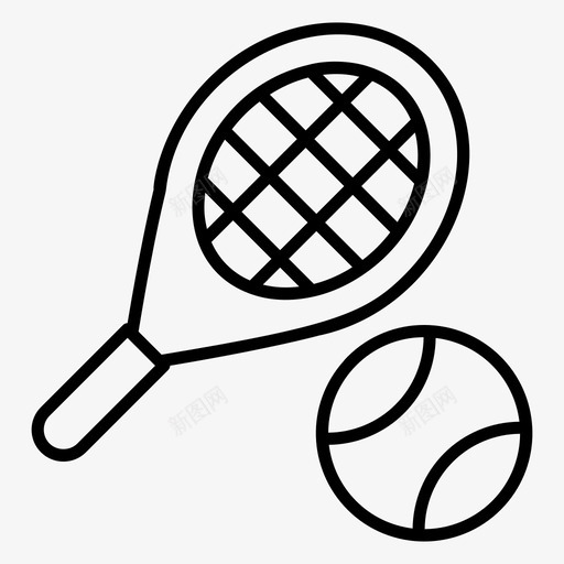 网球拍运动器材网球拍配件svg_新图网 https://ixintu.com 网球拍 运动器材 配件