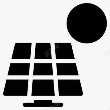 太阳能光伏板太阳能电力图标