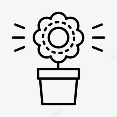 花盆花植物图标