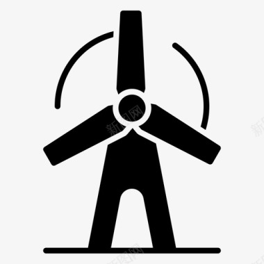 涡轮机家用风车风力发电图标
