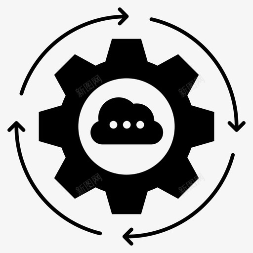 云处理云计算云配置svg_新图网 https://ixintu.com 处理 云计算 配置 维护 设置 组网 托管 图标 集合