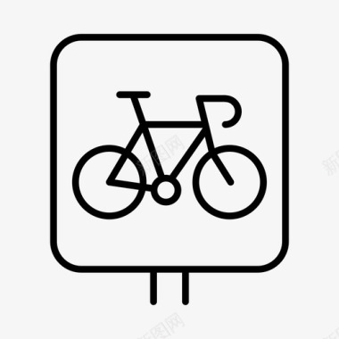 自行车标志骑自行车运动图标