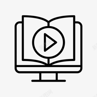 视频教程书籍教育图标