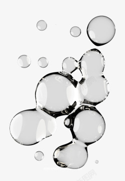 逼真透明水珠水泡水滴气泡素材