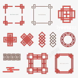 古典传统中国风中国结民族风窗花边框ai矢量素材