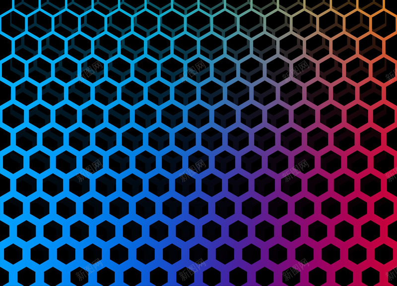 渐变色蜂窝纹理背景jpg设计背景_新图网 https://ixintu.com 六角形科技 六边形 彩色 渐变色 渐变色背景纯色图片 科技 纹理 背景 蜂窝