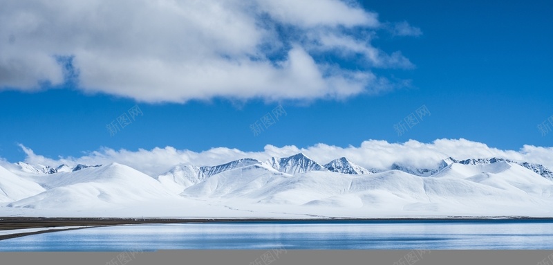 雪山晴天蓝云jpg设计背景_新图网 https://ixintu.com 雪山 晴天蓝云 蓝色 背景