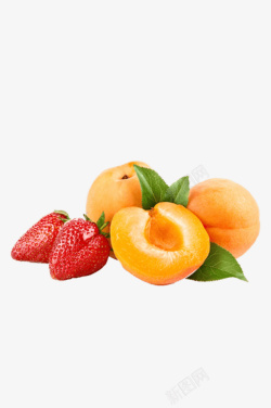 美味芒果草莓组合素材