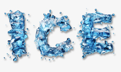 ICE冰艺术字ICE冰块儿透明高清免扣字体高清图片