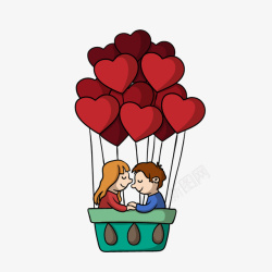 热气球上的小孩热气球上的浪漫高清图片