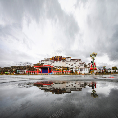 西藏建筑布达拉宫旅游背景