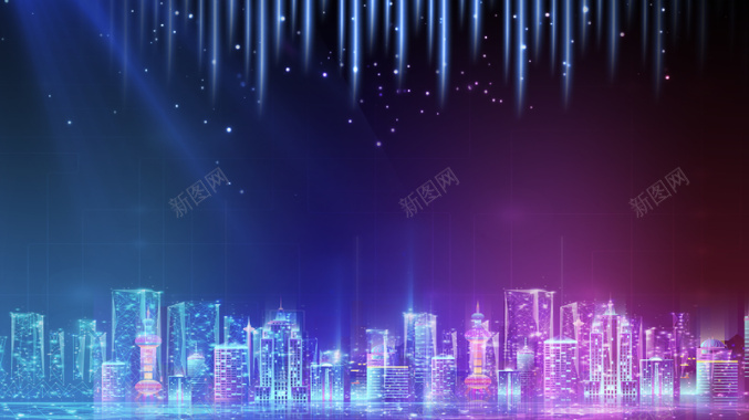 城市之光科技商务背景图背景