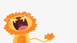 大小狮子可爱卡通橙色小狮子高清图片
