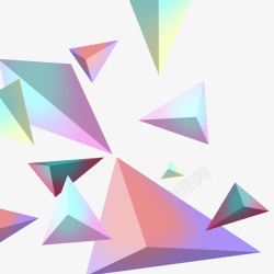彩色活泼彩色三角形群高清图片