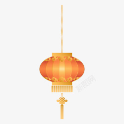 中式装饰灯笼黄色灯笼矢量PNG高清图片