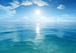 地中海蓝色太阳天空蓝色高清图片