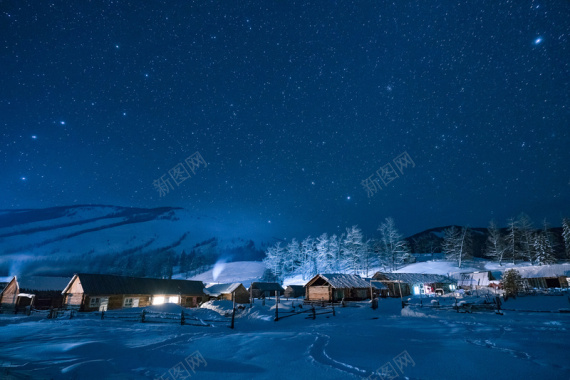 冰雪村庄背景背景