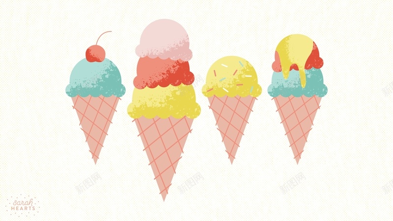 简约卡通冰淇淋jpg设计背景_新图网 https://ixintu.com 甜品 冰淇淋 花 桌面 壁纸 背景 空白 静物 小清新 文艺