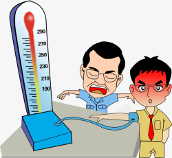 正确测量血压测量高血压卡通高清图片