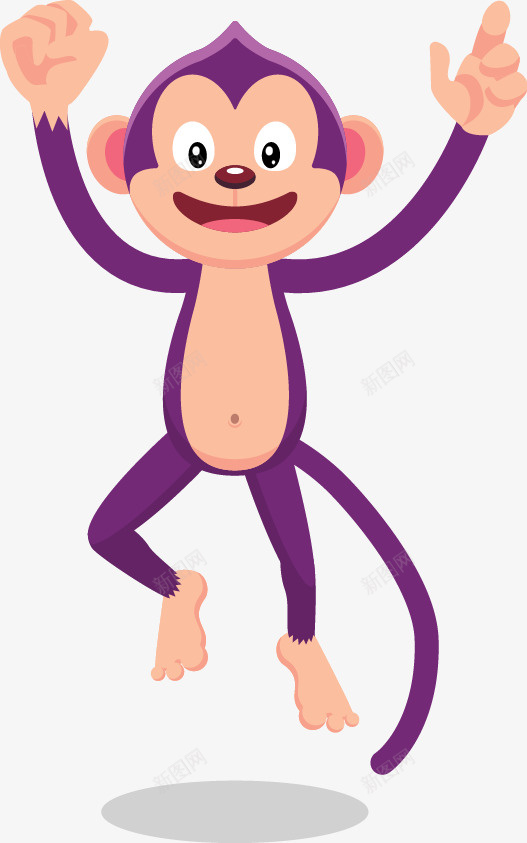高兴的蹦起来的猴子png免抠素材_新图网 https://ixintu.com 猴子 高兴 幸福的猴子 开心 卡通 元素