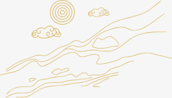 矢量中式山纹祥云纹中国风山水装饰线2素材