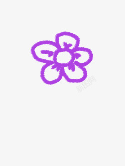 涂鸦花一朵紫色的涂鸦花朵高清图片