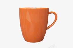 橙色陶瓷水杯素材