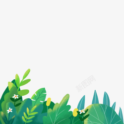 绿色植物矢量树叶插画树丛高清图片