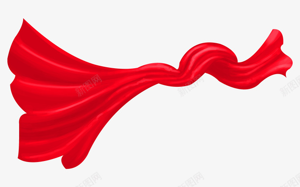 红色丝绸装饰png免抠素材_新图网 https://ixintu.com 装饰 红色 丝绸 线条