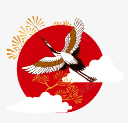 国潮元素仙鹤素材