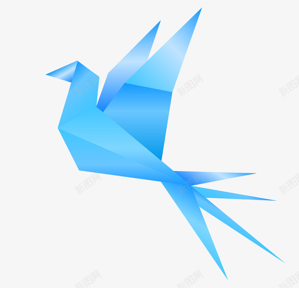蓝色虚拟飞鸟png免抠素材_新图网 https://ixintu.com 飞鸟 蓝色 折纸 鸽子