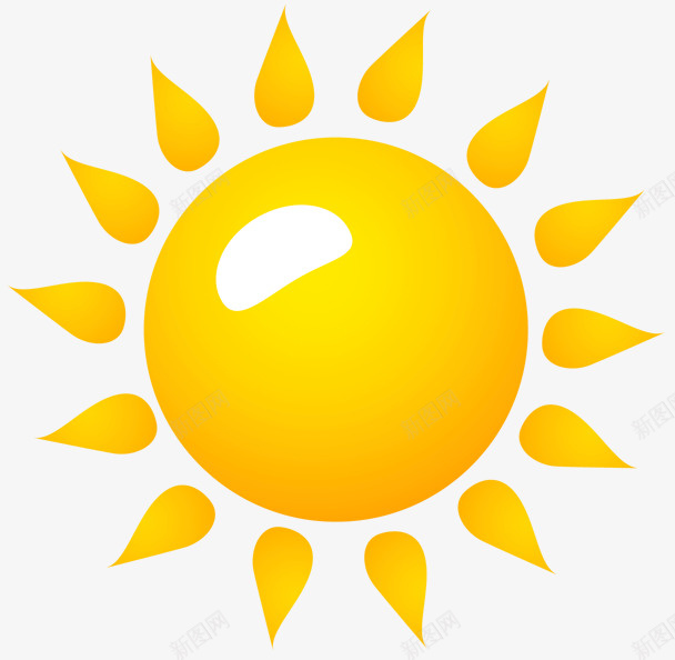 橙色的卡通太阳png免抠素材_新图网 https://ixintu.com 橙色的卡通太阳 太阳 阳光 日