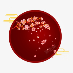 圆o形圆形花瓣古风高清图片