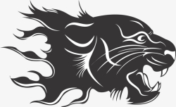 动物纹身黑白设计元素动物装饰画老虎高清图片