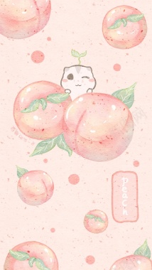 矢量桃子水果元素桃子背景