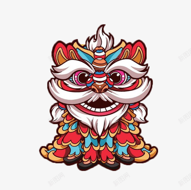 中国舞狮图案png免抠素材_新图网 https://ixintu.com 国潮 舞狮 中国风 节日